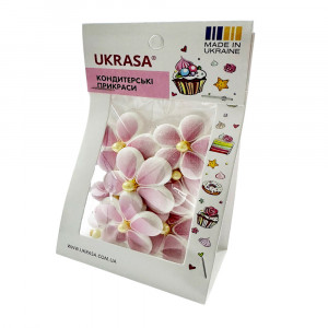 Сахарное украшение Незабудка альпийская розовая Украса 9 шт