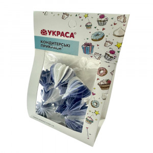 Безе однотонне ніжно-синє d 25 мм 9 шт Украса