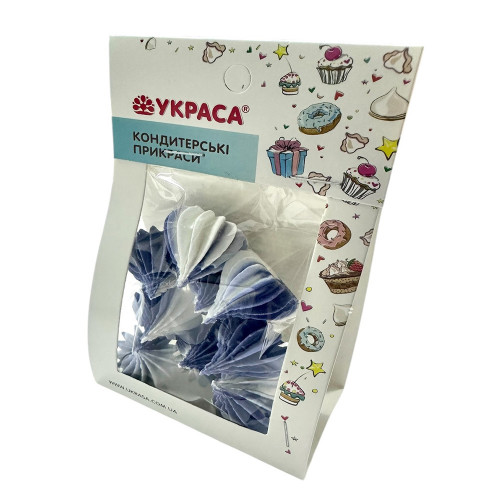 Безе однотонне ніжно-синє d 25 мм 9 шт Украса