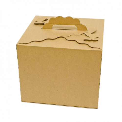 Коробка для торта Бабочки Крафт 30х30х25 см