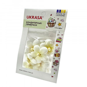 Сахарное украшение Незабудка альпийская белая Украса 9 шт