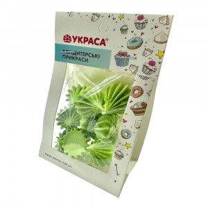 Безе однотонне зелене d 25 мм 9 шт Украса