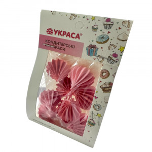 Безе однотонне полуничне d 25 мм 9 шт Украса