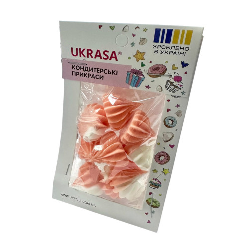 Безе однотонне ніжно-персикове d 25 мм 9 шт Украса