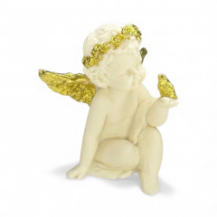 Шоколадная фигурка Ангел с птичкой в ​​левой руке