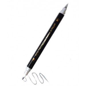 Маркер пищевой двусторонний металлик серебряный