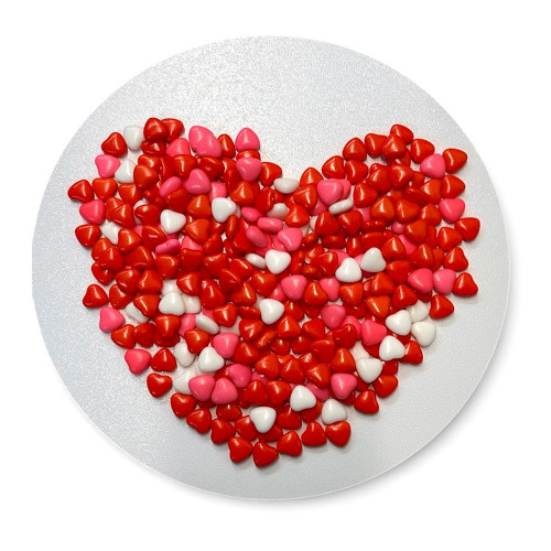 Сахарный декор Сердечки красно-бело-розовые Микс SererSugar 50 г