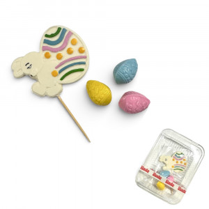 Набор сахарных украшений Зайка с яичками ТОП 4 шт Slado