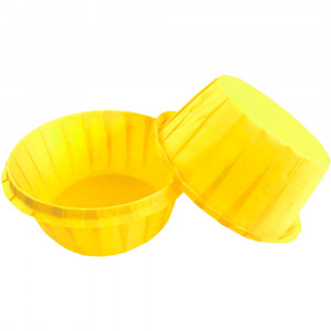 Форми паперові для кексів з бортиком жовті, 55*35 мм
