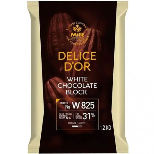 Шоколад белый Mir Chocolate 31% плитка 1.2кг