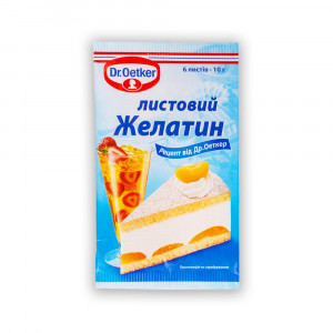 Листовий желатин Dr.Oetker, 10г