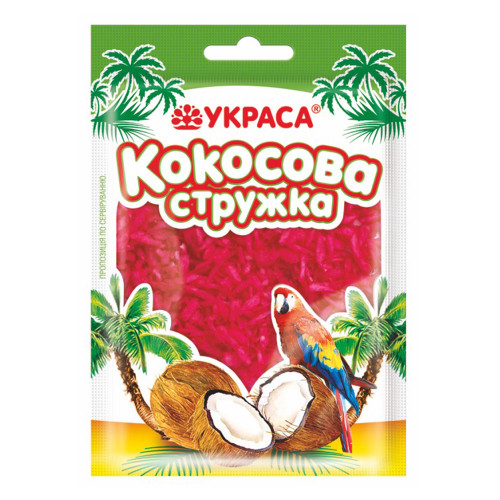 Кокосовая стружка вишневая, 25 г, ТМ Украса