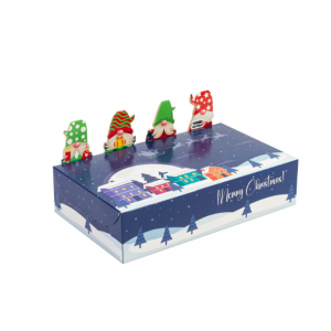 Коробка для десертов с фигурками синяя Merry Christmas 25х15х5 см Коробка для десертов с фигурками синяя Merry Christmas 25х15х5 см