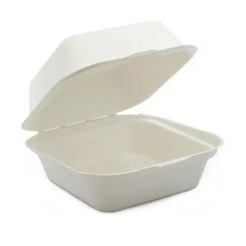 Коробка для бенто-торта біла з широким дном 17х17х9 см