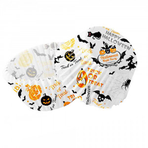 Формы бумажные для кексов Белые Happy Halloween 50*30 мм