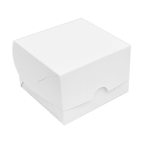Коробка для десертов подарочная белая 110х110х80 мм