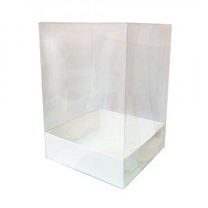 Коробка Акваріум для паски Біла 12х12х17,5 см