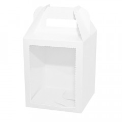 Коробка для паски, біла з віконцем, 16,5*16,5*20 см 