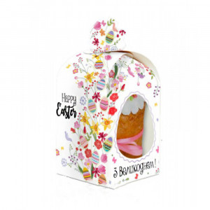 Коробка для кулича З Великоднем 11*11*18