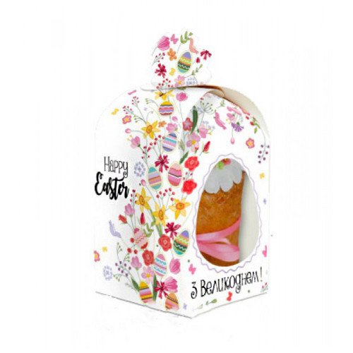 Коробка для кулича З Великоднем 11*11*18