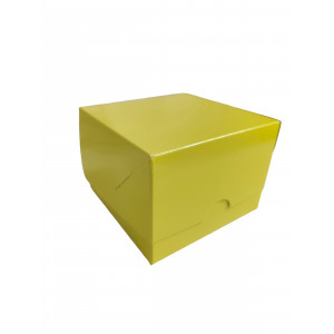 Коробка для десертів 11х11х8 см Жовта