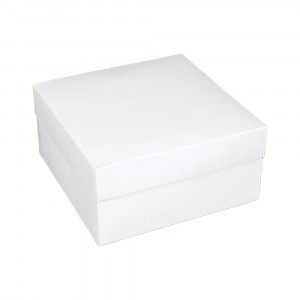 Коробка для десертів подарункова Біла 200х200х100 мм