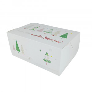 Коробка для десертів подарункова Ялинки 180 х 120 х 80