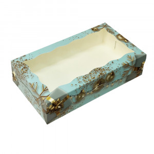 Коробка для десертов 25*14*6 с окошком Подарки