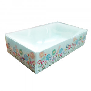 Коробка для десертів з прозорою кришкою Веснянки 25х14х6 см