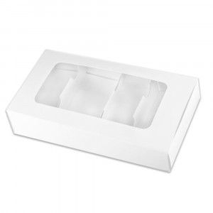 Коробка для тістечок Ескімо з віконцем зверху на 4 шт, біла