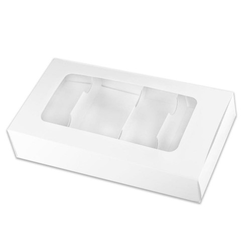 Коробка для тістечок Ескімо з віконцем зверху на 4 шт, біла