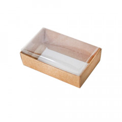 Коробка с прозрачной крышкой 9*6*3 см, крафт