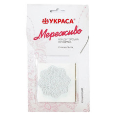 Мереживо з айсинга Сніжинка №671 біле