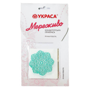 Мереживо з айсинга Сніжинка №671, світло-бірюзове