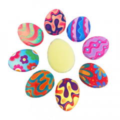 Яйца шоколадные с рисунками Modecor, Яркий принт, 8шт