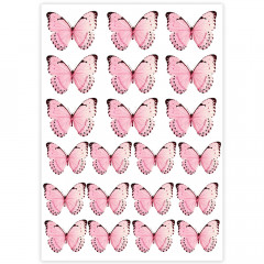 Вафельная картинка Бабочки розовые 1