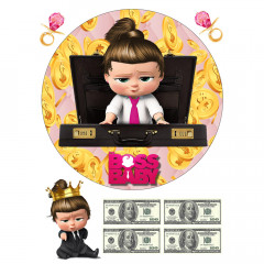 Вафельная картинка Baby Boss девочка на торт