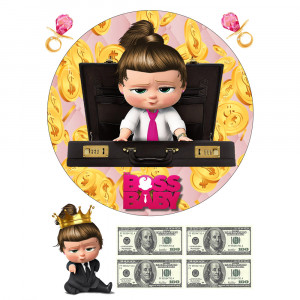Вафельная картинка Baby Boss девочка на торт
