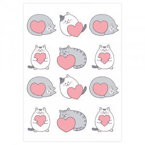 Вафельная картинка Cats hearts