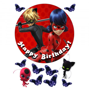 Вафельная картинка Леди Баг Happy Birthday!
