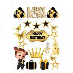 Вафельная картинка Lady Boss Happy Birtday 