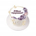 Вафельная картинка на торт С Днем Рождения Лиловые цветы