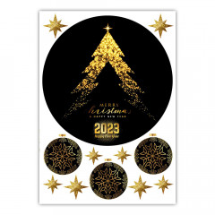 Вафельна картинка Christmas Gold 2023