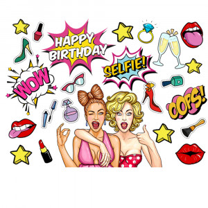Вафельная картинка Pop art для подружки
