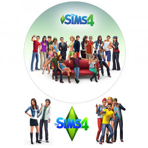 Вафельна картинка на торт Sims 4