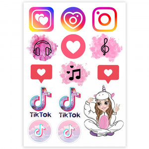 Вафельная картинка Девочка Tik Tok