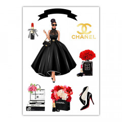 Вафельна картинка Chanel Дівчина в чорному
