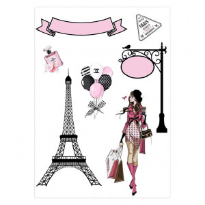 Вафельна картинка Chanel Дівчина в рожевому 2