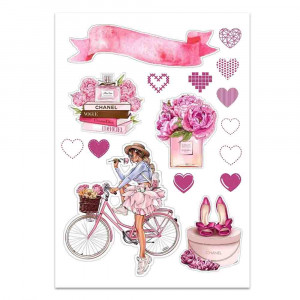 Вафельна картинка Дівчина на велосипеді 