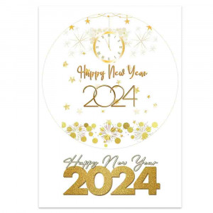 Вафельна картинка Happy New Year 2024